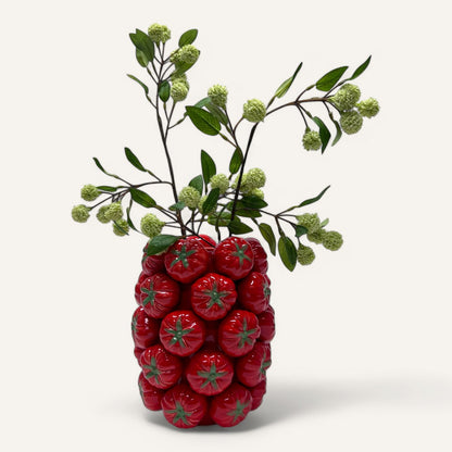 Porseleinen tomatenvaas rood
