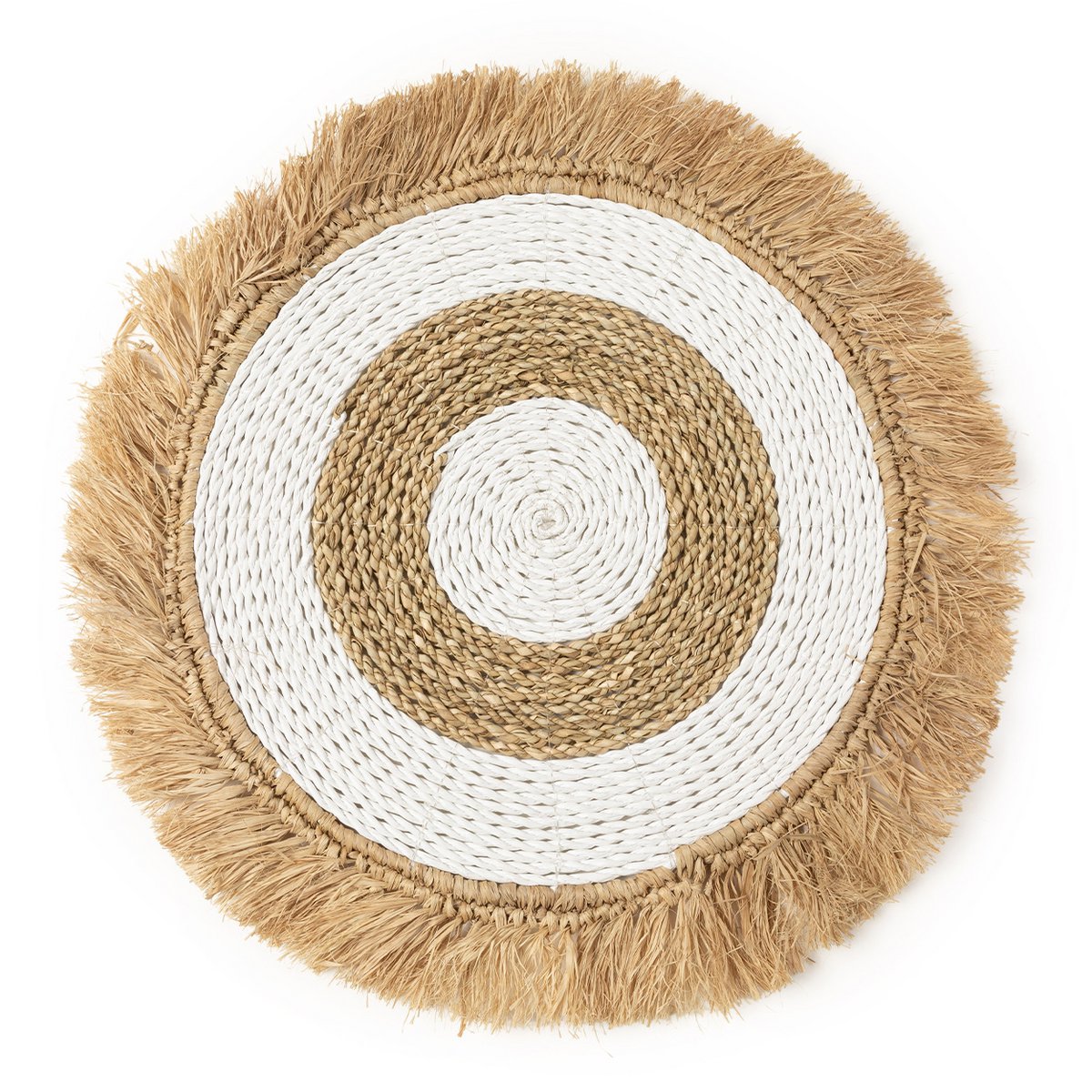 Zeegras raffia placemat Naturel wit - 45 cm
