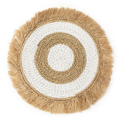 Zeegras raffia placemat Naturel wit - 45 cm
