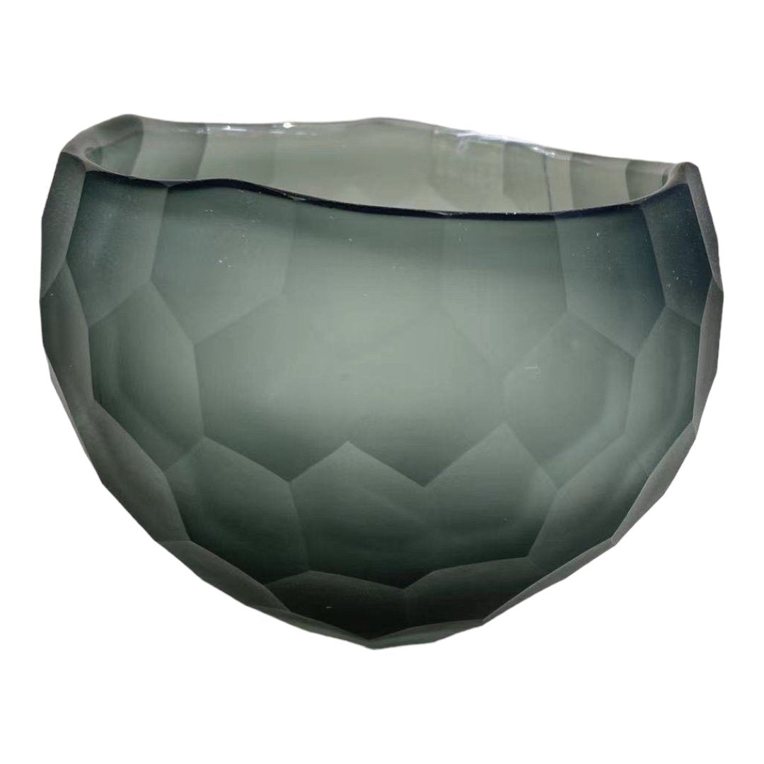 Glazen kom Luxe rookgrijs - 16 cm