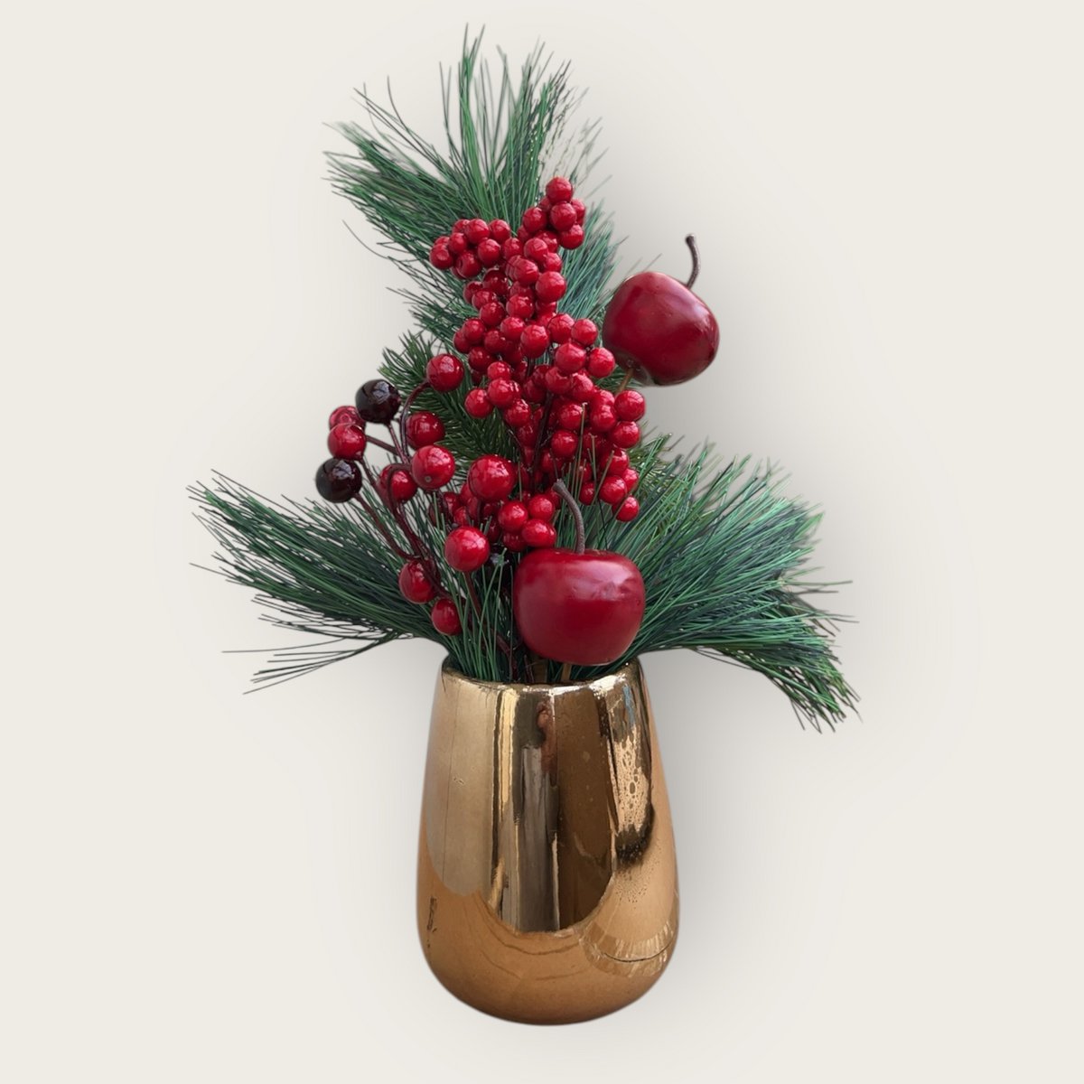Zijden kunstbloem Kerstbloemcombinatie rood