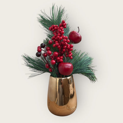 Zijden kunstbloem Kerstbloemcombinatie rood