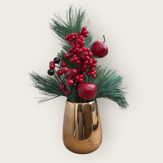 Zijden kunstbloem Kerstbloemcombinatie rood
