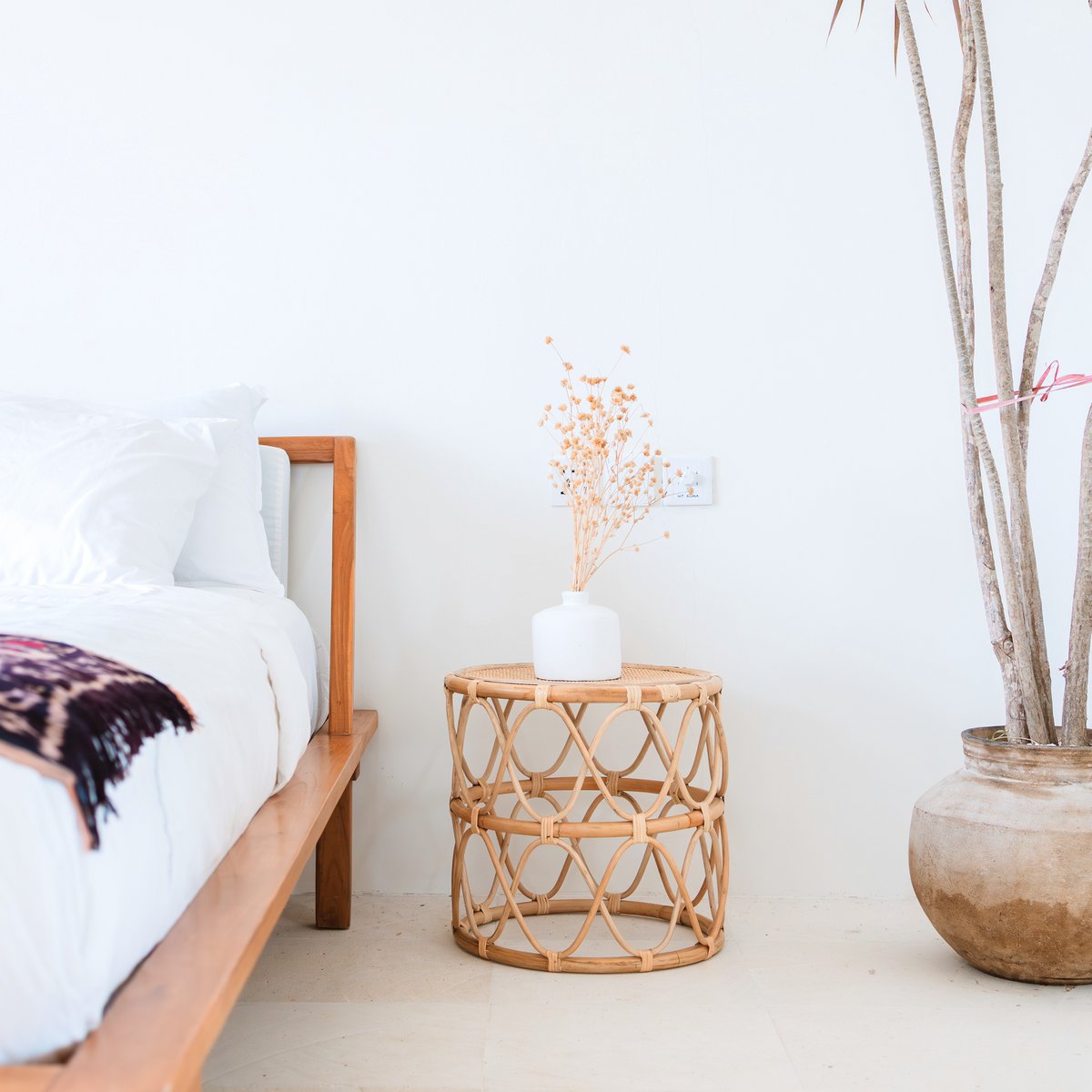 Bijzettafel Rotan Muara Beige - Ø 45 cm