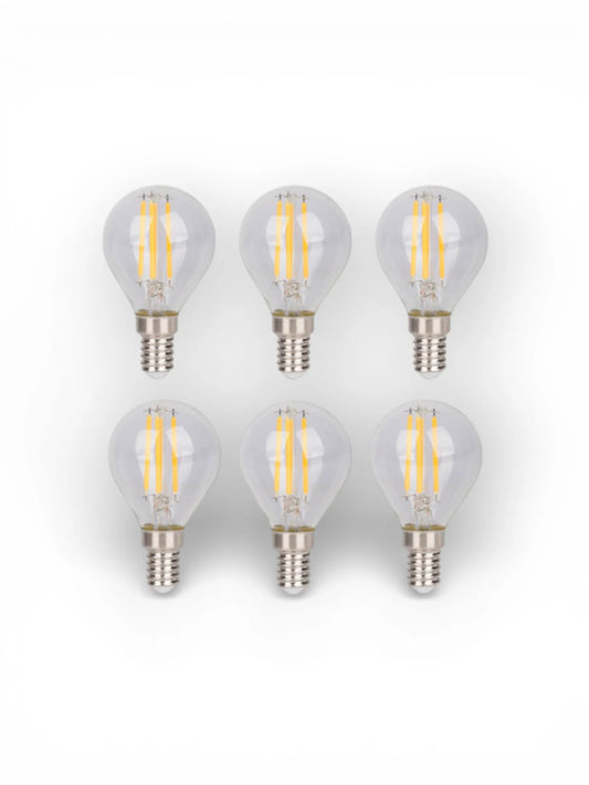 LED-filamentlampen (6-delig) - E14, 4W, Helder Glas