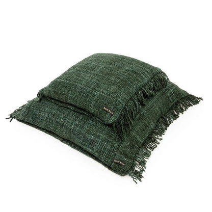 Katoenen kussenhoes Oh my gee bosgroen - 60 cm
