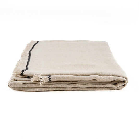 Tafelkleed Toscaanse naturel zwart - 150 x 250 cm