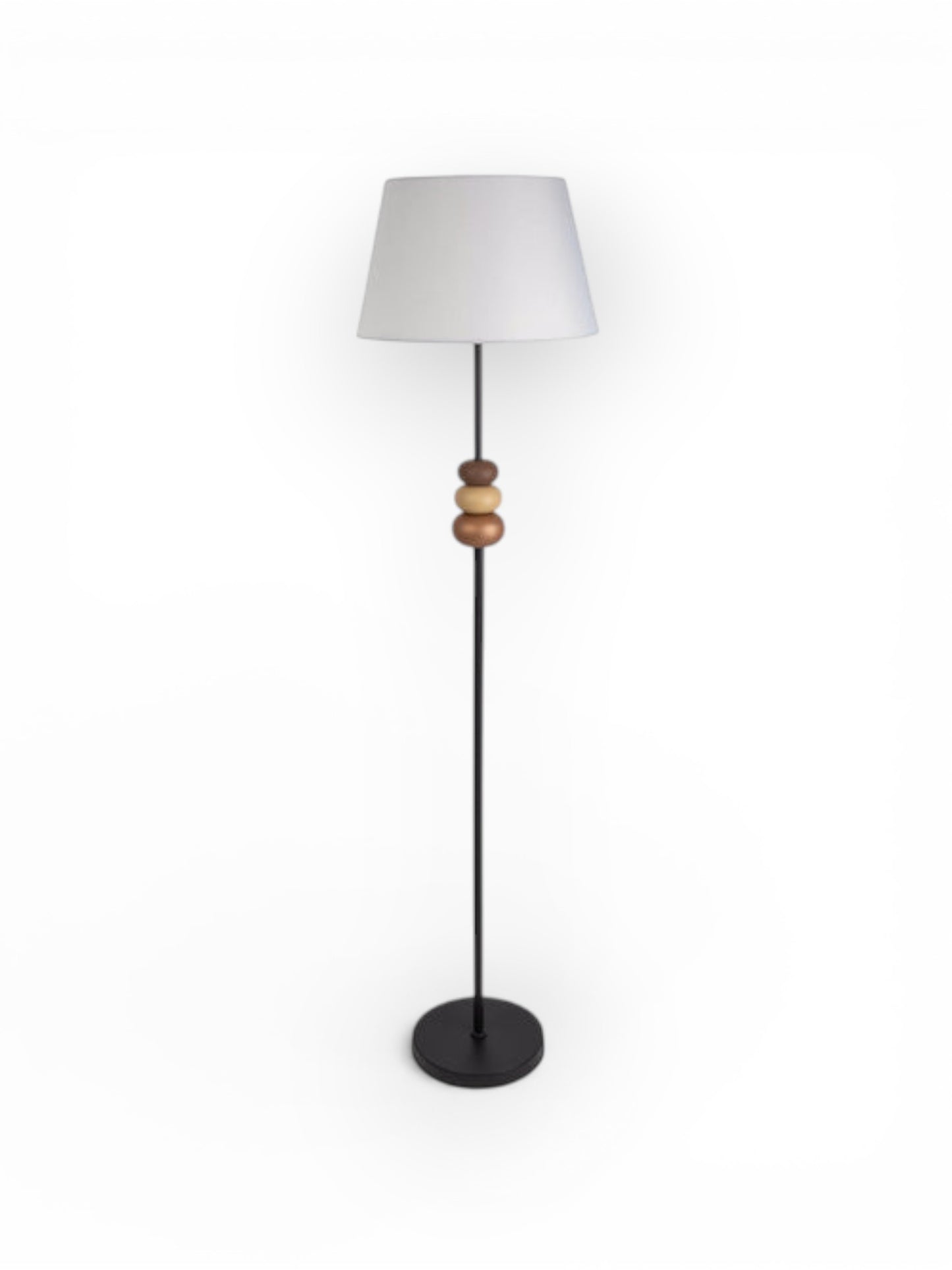Vloerlamp Elina Zwart/Bruin/Wit - 155 cm (E27)