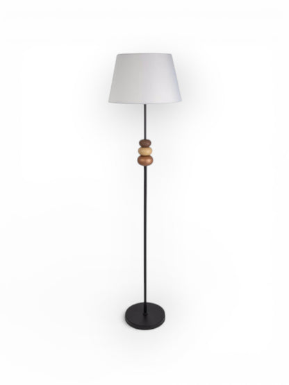 Vloerlamp Elina Zwart/Bruin/Wit - 155 cm (E27)