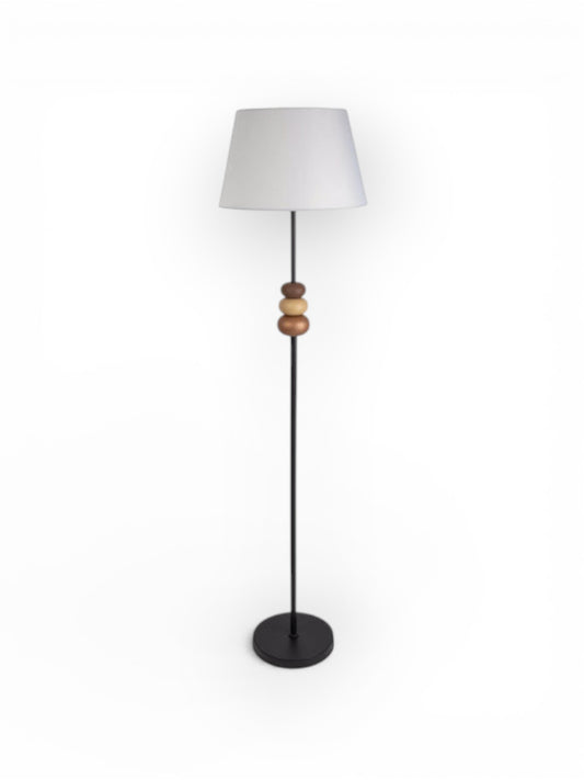 Vloerlamp Elina Zwart/Bruin/Wit - 155 cm (E27)