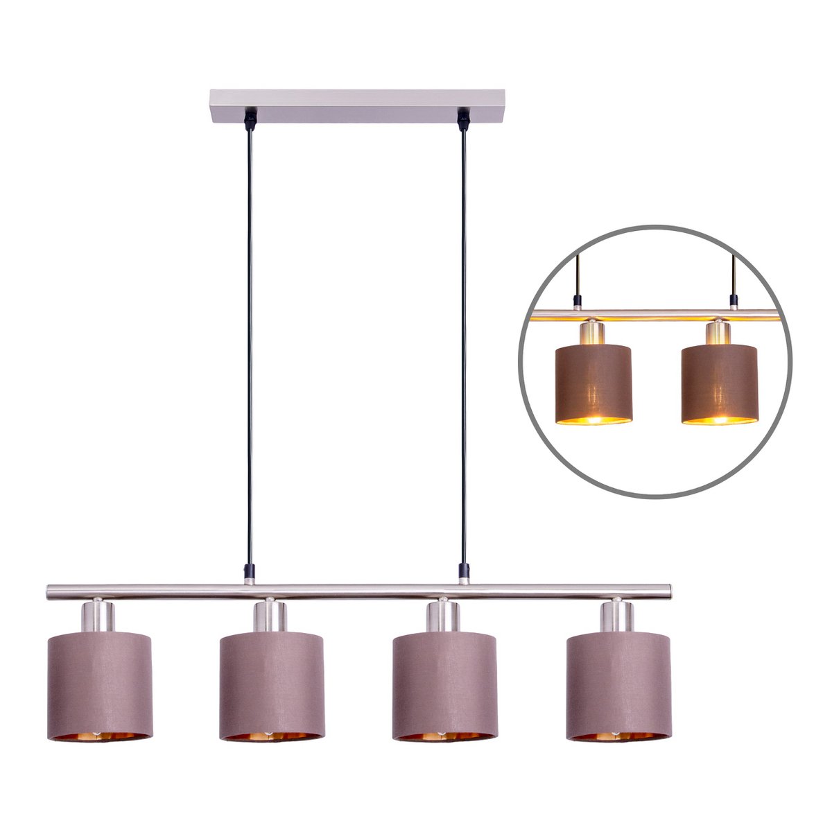 Hanglamp Maron 4-Lichts Bruin (E14)