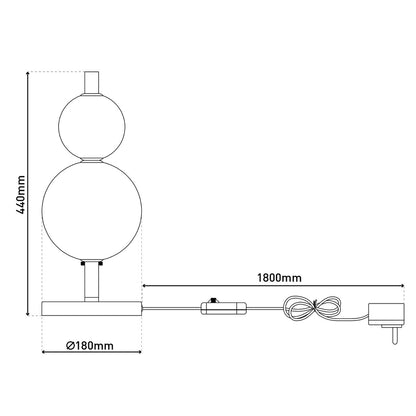 LED Tafellamp Nova Chroom/Rookglas - 44 cm