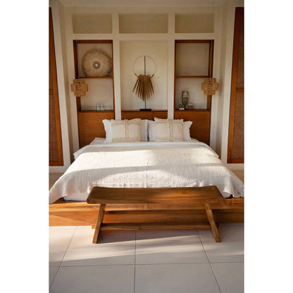 Massief houten bank Suar naturel - 120 cm