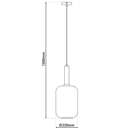 Hanglamp Fumo 1-Lichts Zwart - 150 cm (E27)