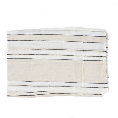 Linnen tafelkleed Provence naturel zwart wit - 150x300