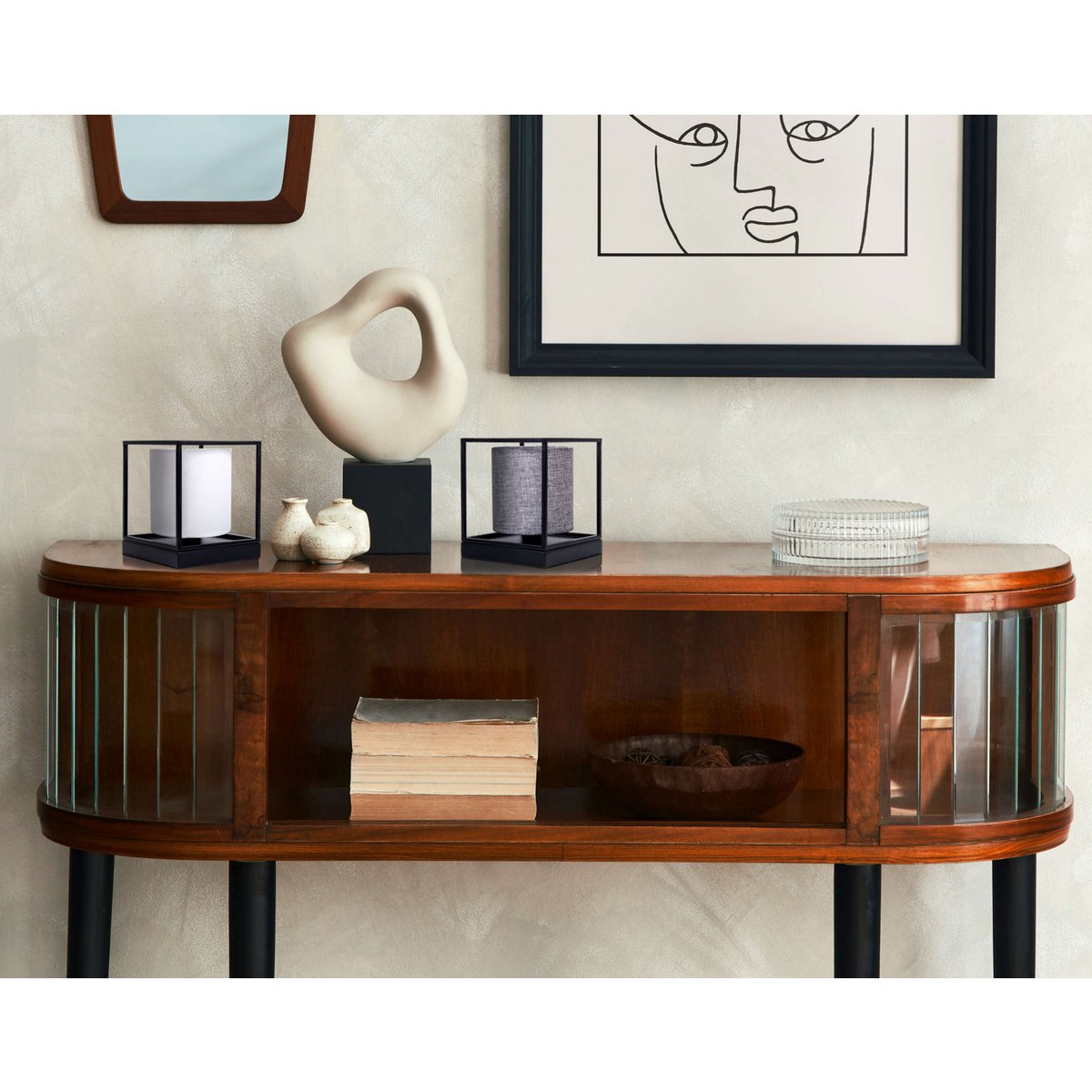 Tafellamp Beta Grijs Metaal/Textiel (E14)