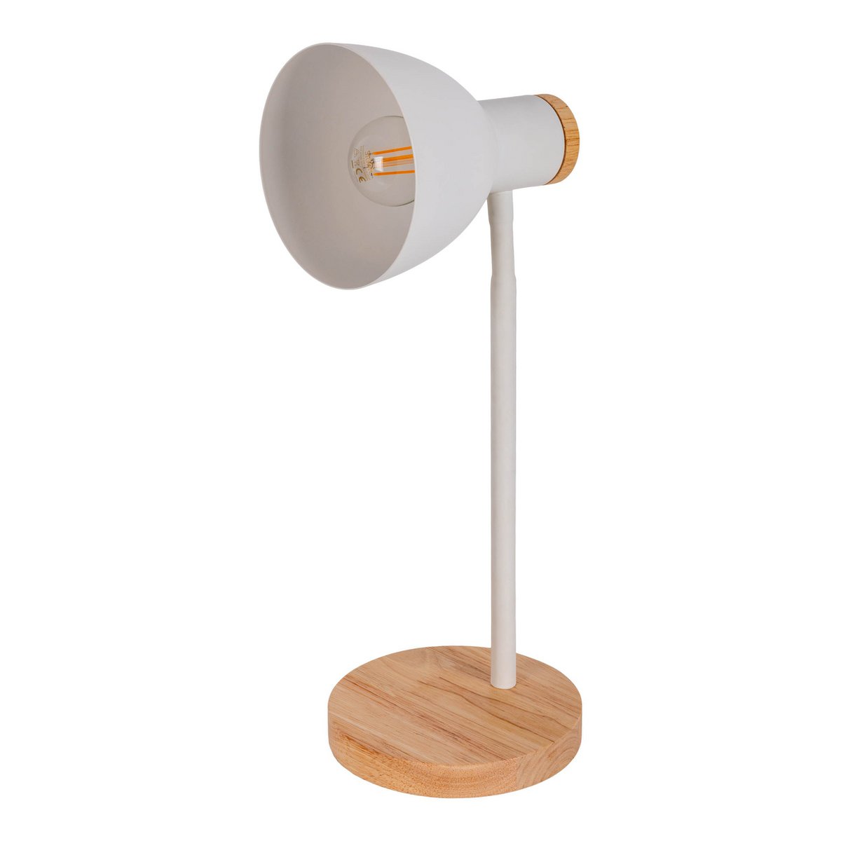 Bureaulamp Marie Wit Hout/Metaal - 36,5 cm (E14)