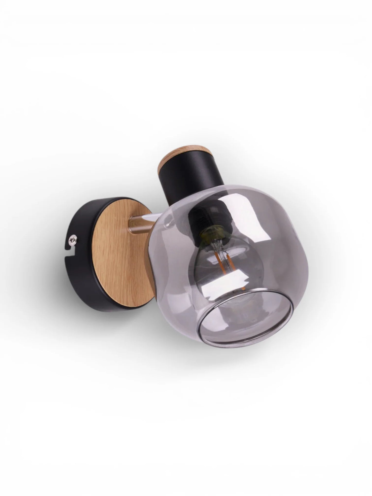 Wandspot Fumoso Zwart/Rookglas (E14) - OutHome