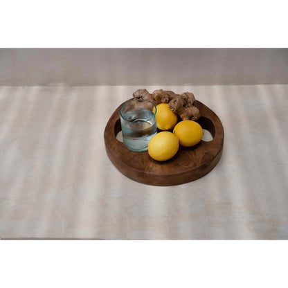 Teak dienblad The teak root tray naturel - 30 cm