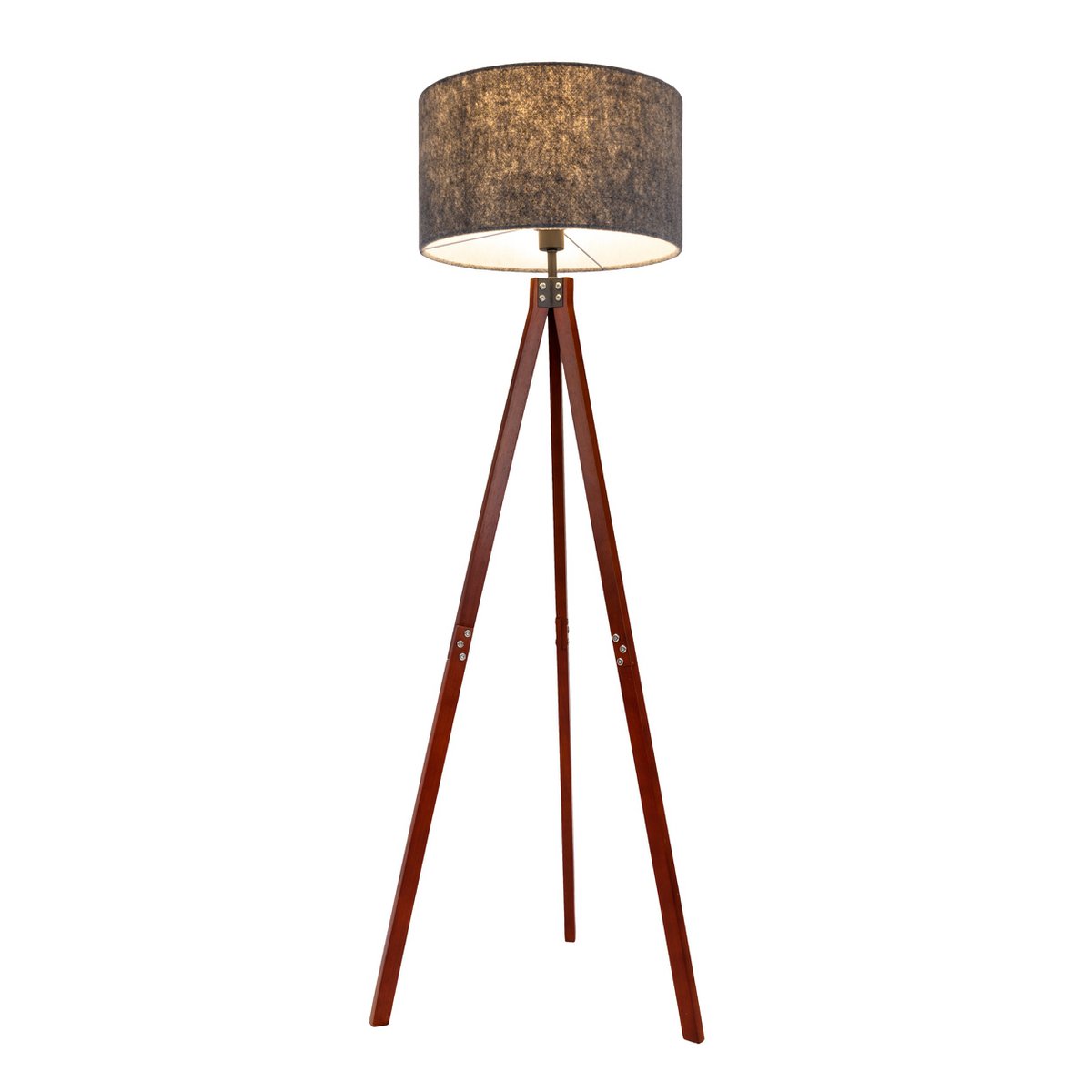 Vloerlamp Filco Hout/Kunststof Bruin/Grijs - 147 cm (E27)