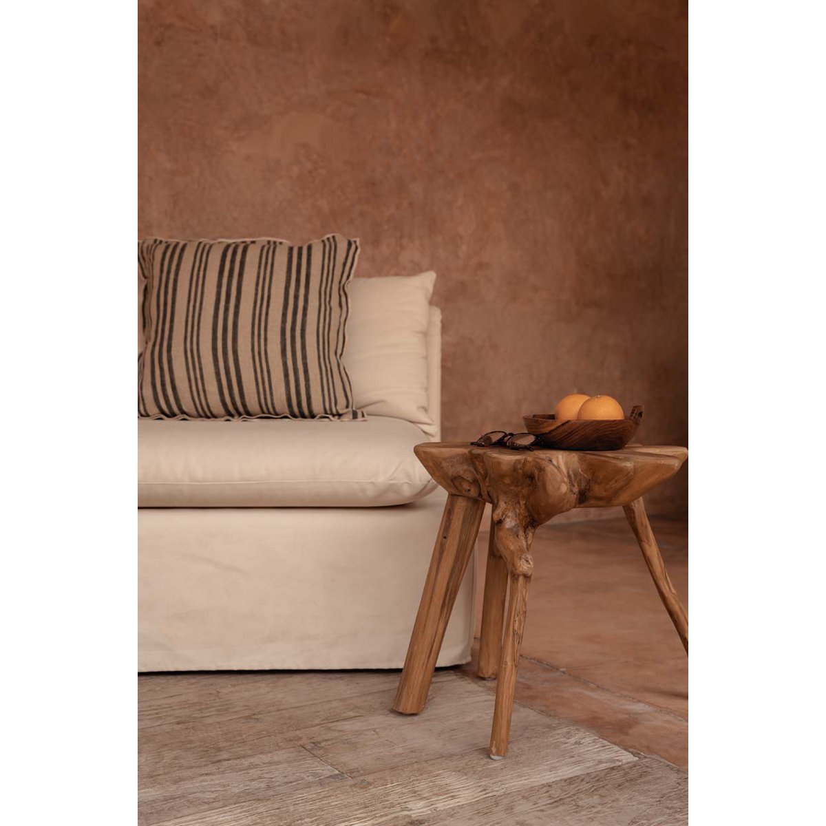 Teakhouten bijzettafel Rooty naturel