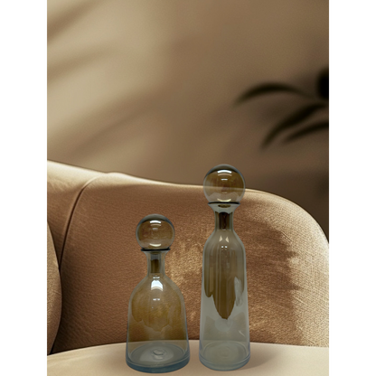 Glazen fles amberkleurig (Set van 3)