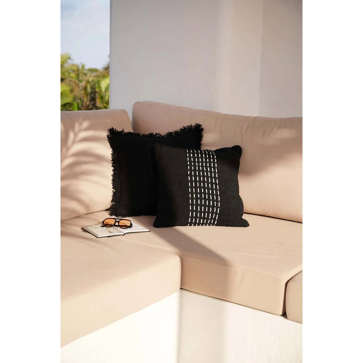 Kussenhoes Drizle zwart/wit