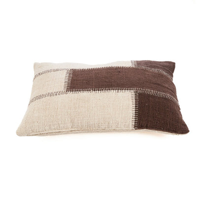 Kussenhoes Cacao patchwork natuurlijk bruin