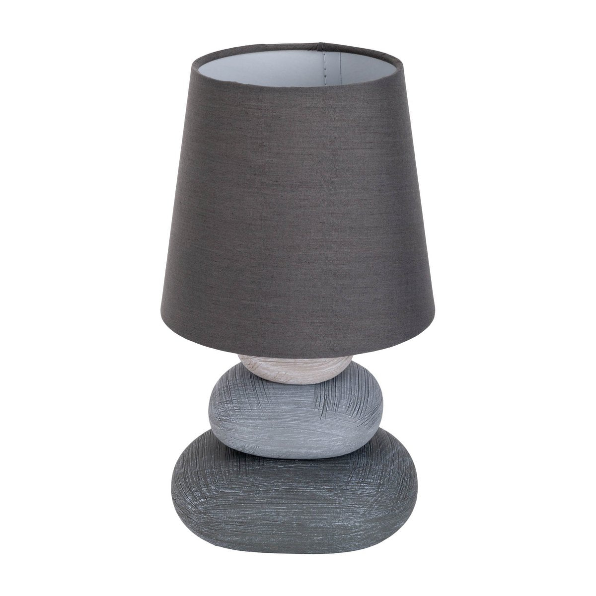 Keramische tafellamp "Stoney", keramische tafellamp in grijs, met E14 - aansluiting, tafellamp voor eetkamer, woonkamer, gang of kantoor, of als bedlamp, 31 cm hoog - OutHome