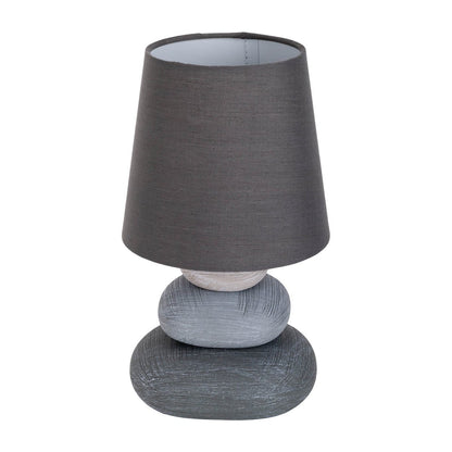 Keramische tafellamp "Stoney", keramische tafellamp in grijs, met E14 - aansluiting, tafellamp voor eetkamer, woonkamer, gang of kantoor, of als bedlamp, 31 cm hoog - OutHome