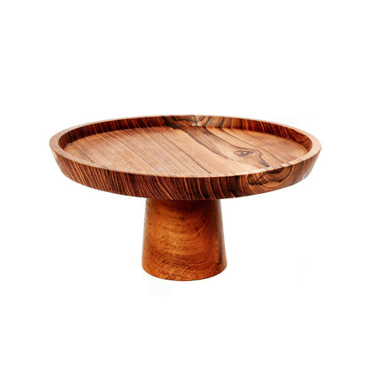 Teakhouten gebaksbord Root bruin - 24 cm