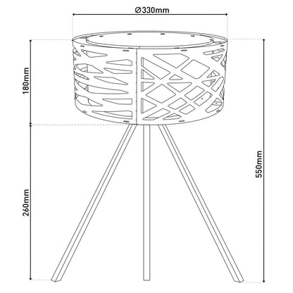 Tafellamp Finja Houtimitatie - 55 cm (E27)