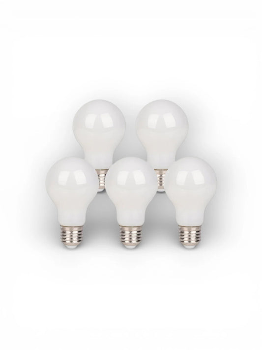 LED-lampenset Peervorm (5-delig) - E14, 8W, Opaalglas