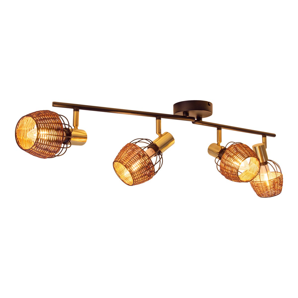 Plafondlamp Corbis 4-Lichts Zwart/Goud - 78 cm (E14)