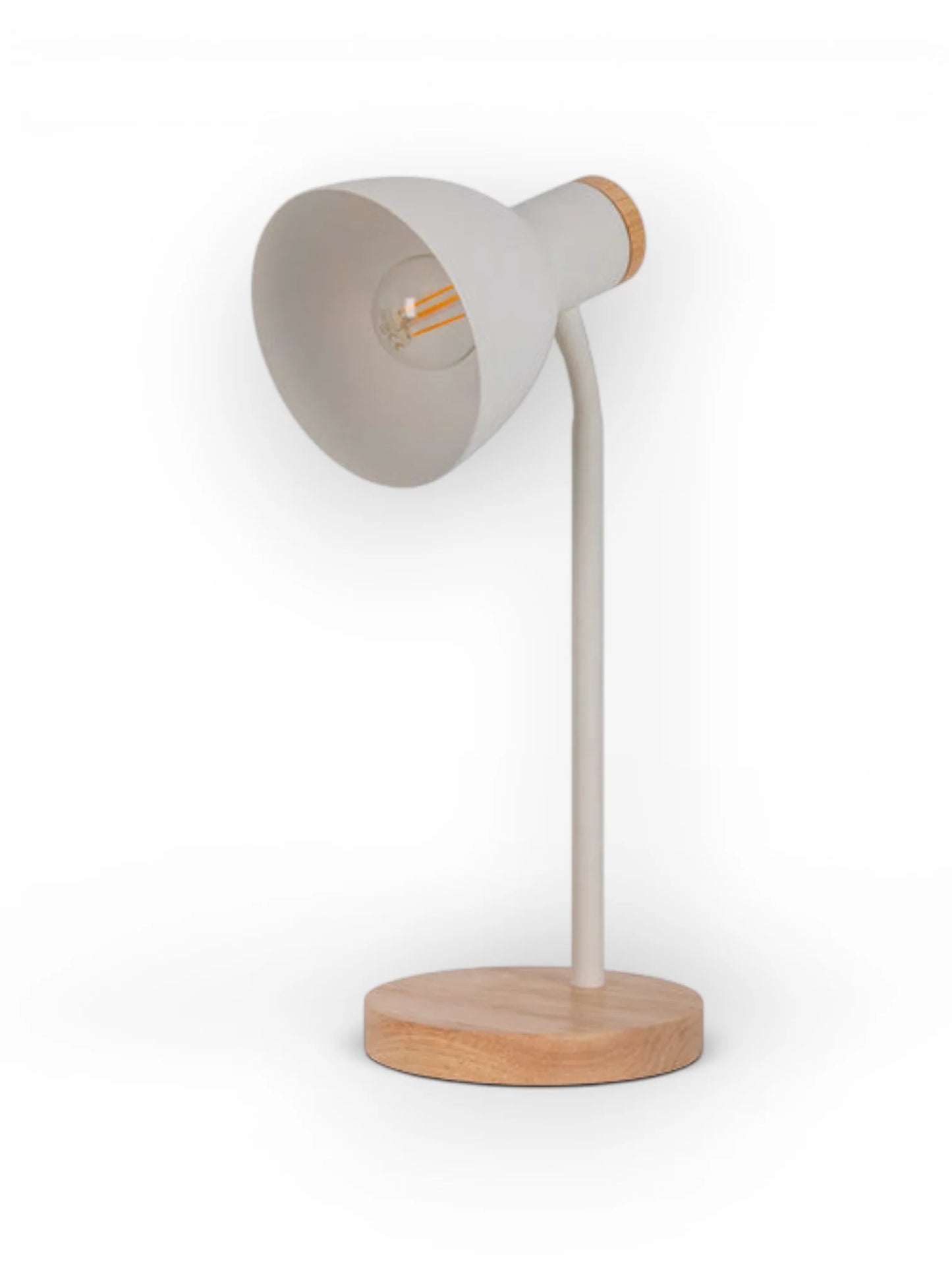 Bureaulamp Marie Wit Hout/Metaal - 36,5 cm (E14)