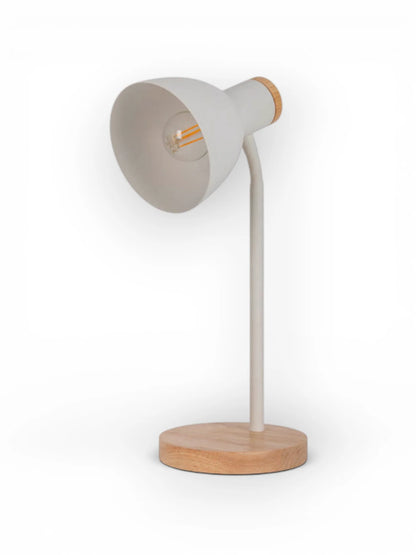 Bureaulamp Marie Wit Hout/Metaal - 36,5 cm (E14)