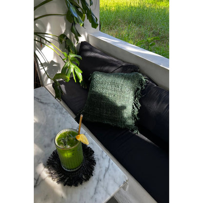 Katoenen kussenhoes Oh my gee bosgroen - 60 cm