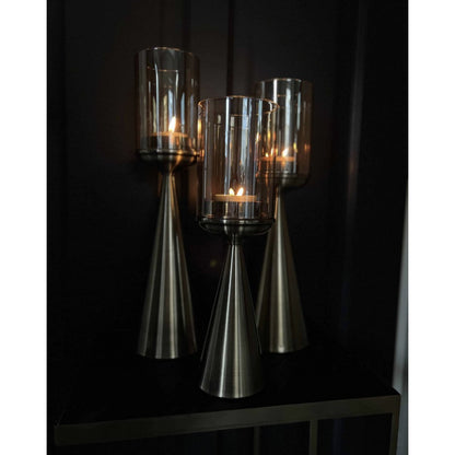 Glazen kandelaar S-hoog goud - 39 cm
