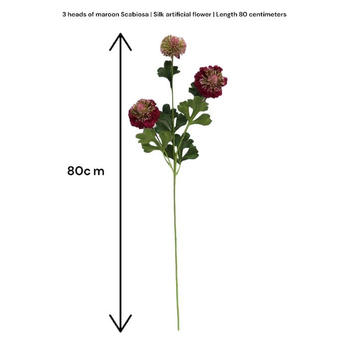 Zijden kunstbloem Scabiosa paars - 80 cm