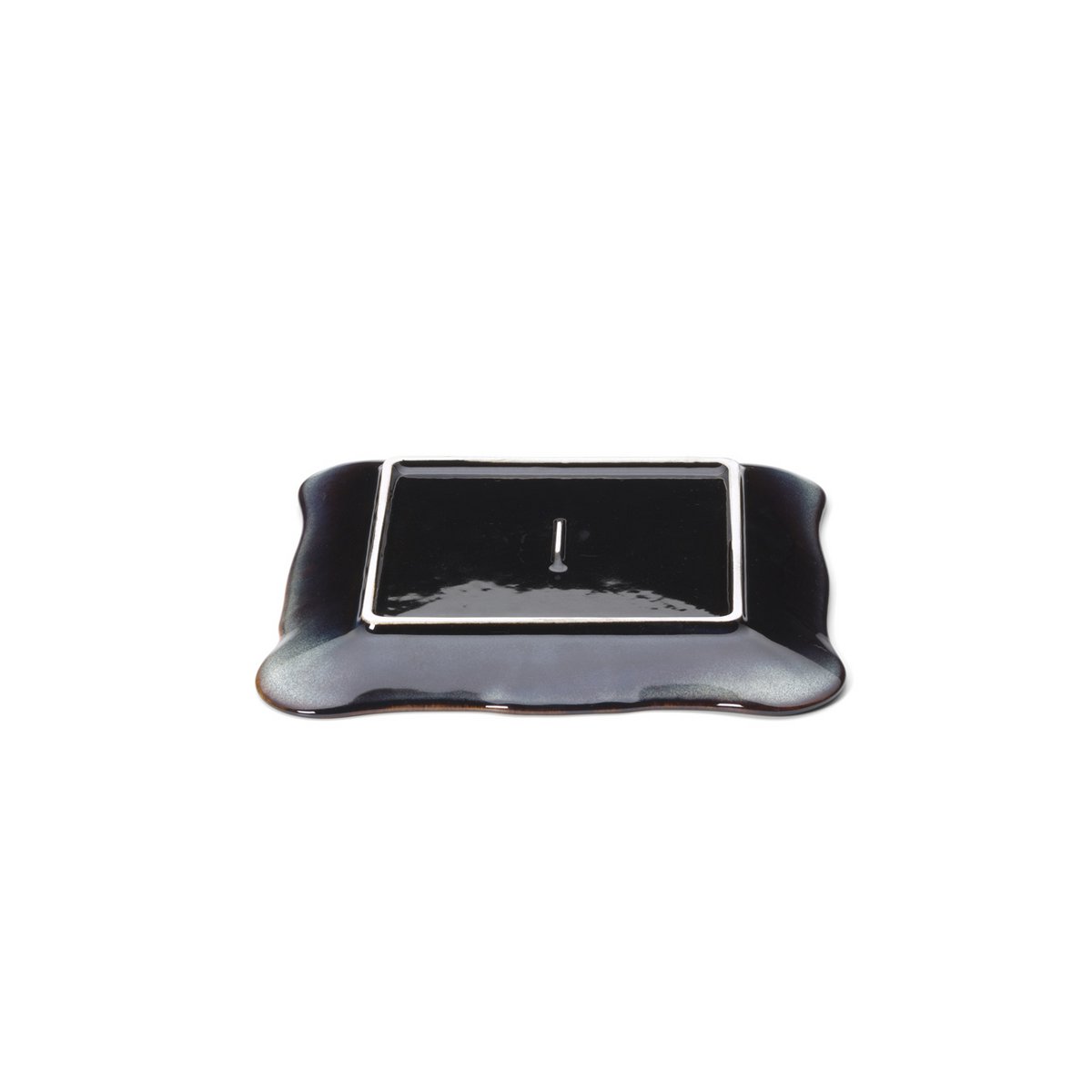 Porseleinen bord Lotus ice square grijs bruin - M