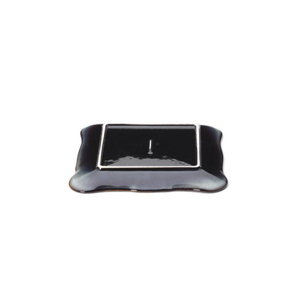 Porseleinen bord Lotus ice square grijs bruin - M