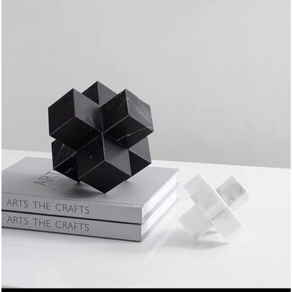 Marmeren kruis Lux zwart - 9 cm