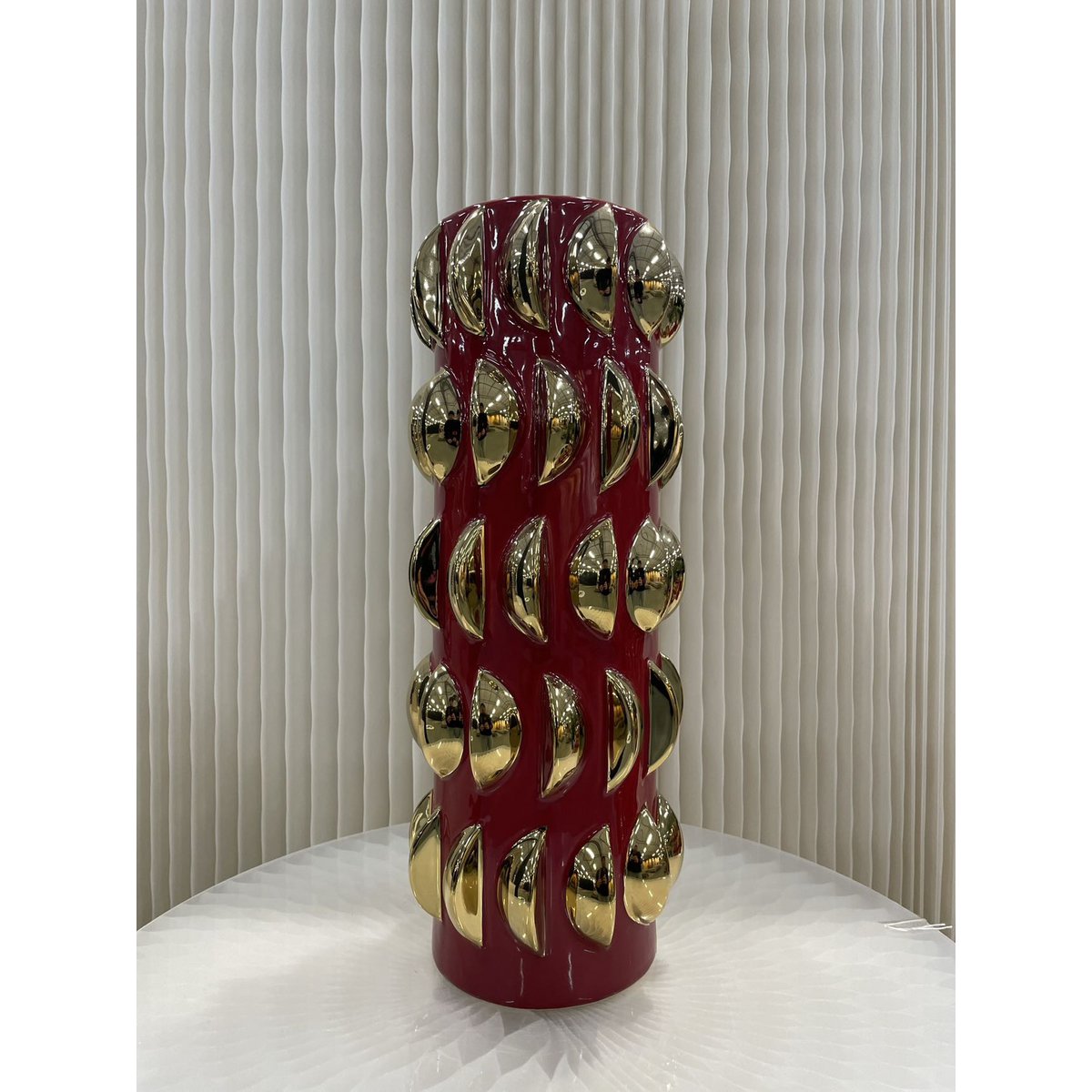 Porseleinen vaas 11654-18 rood/goud