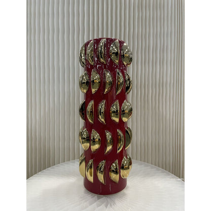 Porseleinen vaas 11654-18 rood/goud