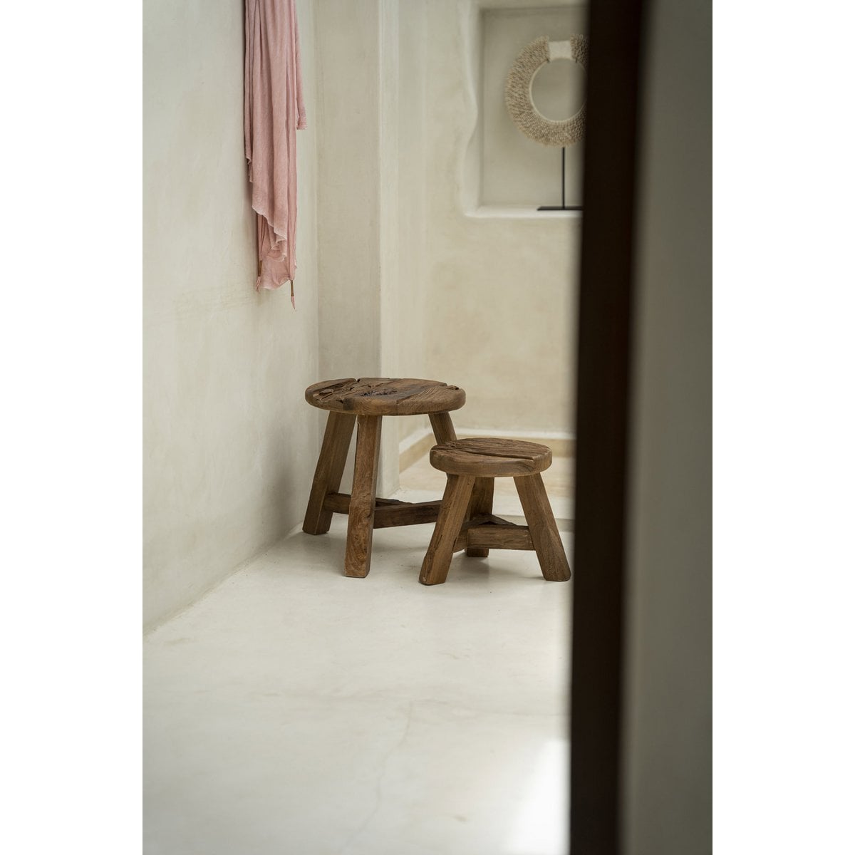 Teakhouten kruk Yatai naturel
