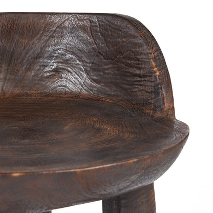 Lage stoel Sit happens donker notenhout
