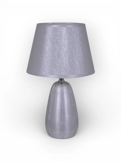 Keramische Tafellamp Simly Zilver - 37 cm (E14)