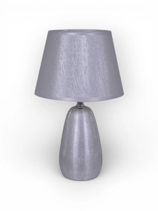 Keramische Tafellamp Simly Zilver - 37 cm (E14)