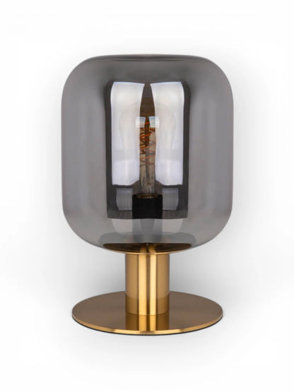 Glazen Tafellamp Alessio Goud/Rookglas - 30 cm (E14)