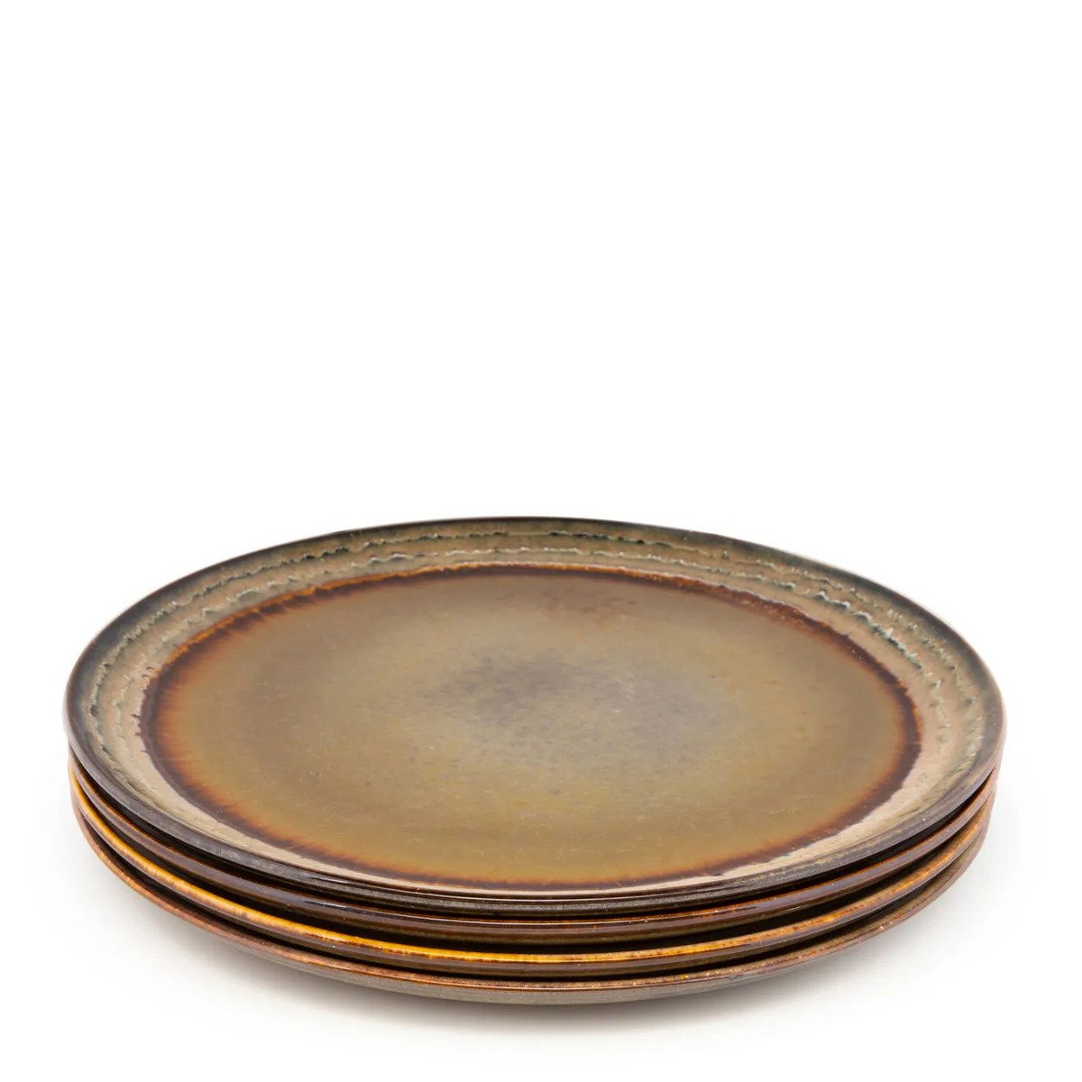 Porseleinen diner bord Comporta bruin - L (Set van 4)